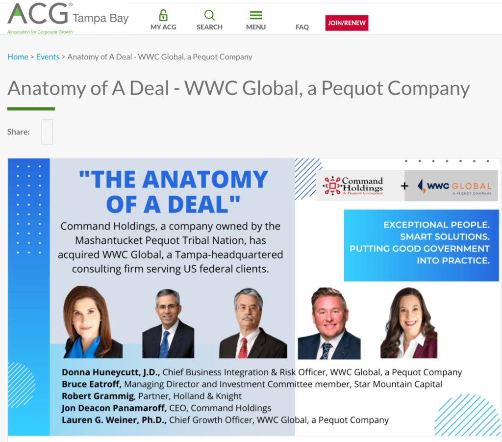 Association for Corporate Growth, Anatomy of a Deal