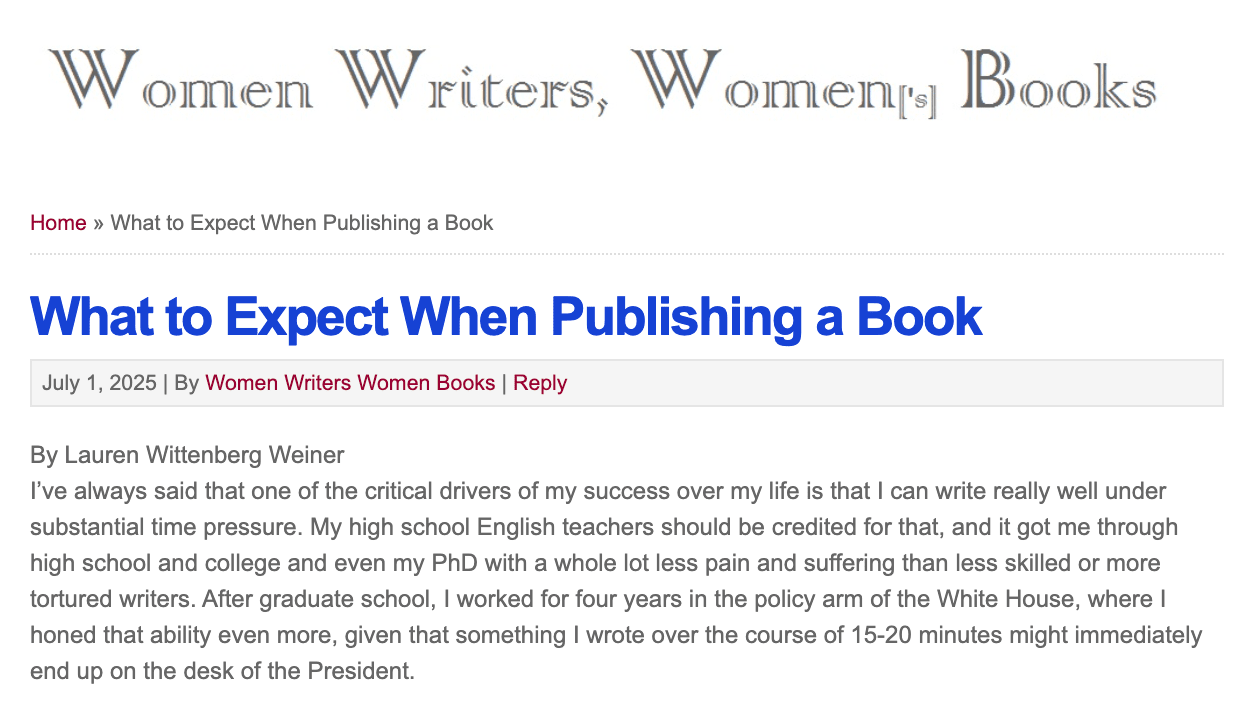 Books by Women, What to Expect When Publishing a Book