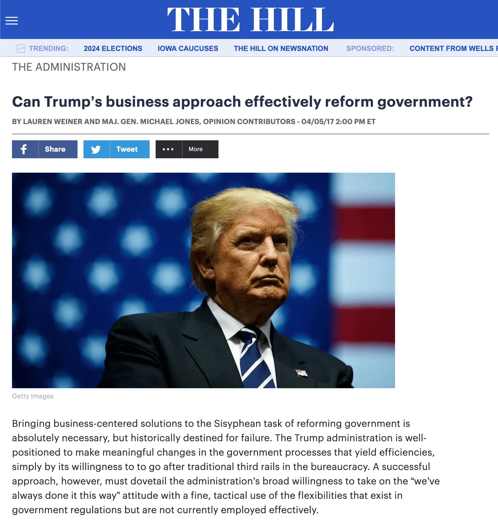 Can Trump’s business approach effectively reform government?