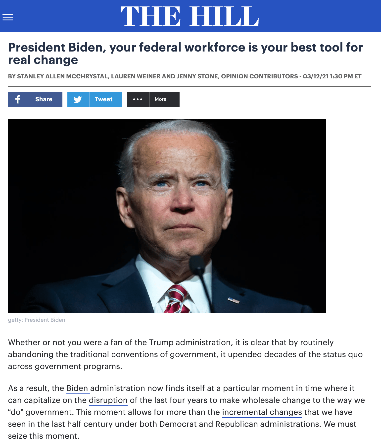 President Biden, your federal workforce is your best tool for real change