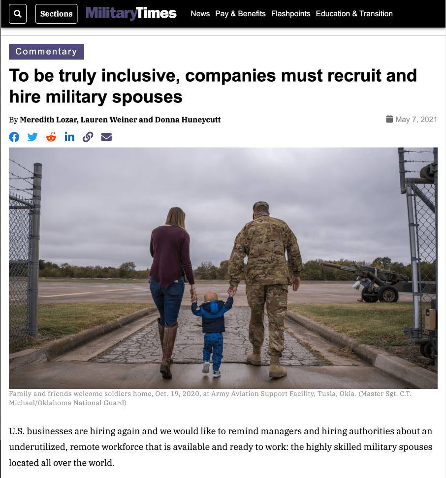 companies must recruit and hire military spouses