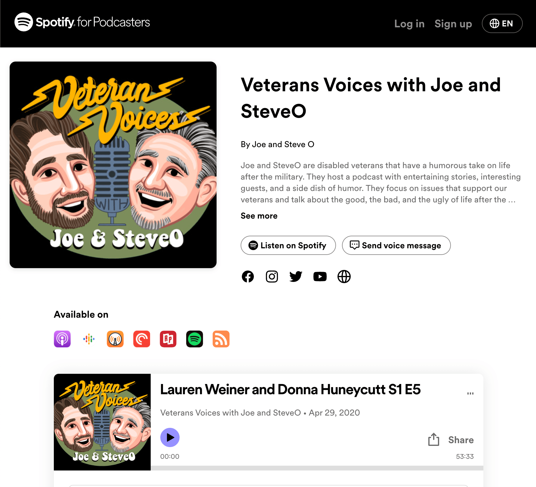 Podcast, Veterans Voices with Joe and SteveO